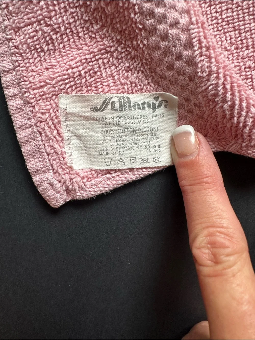 Vtg St Mary’s Raspberry Cream Feline Cat Bath Towel Hand Towel 2 Wash Cloths USA